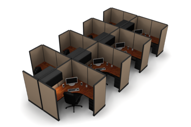 8 Pack Private 6x6 Workstations with Panels