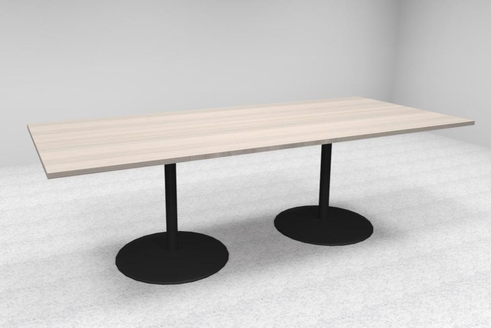 8' RectangleConference Table with Circular Disk Base