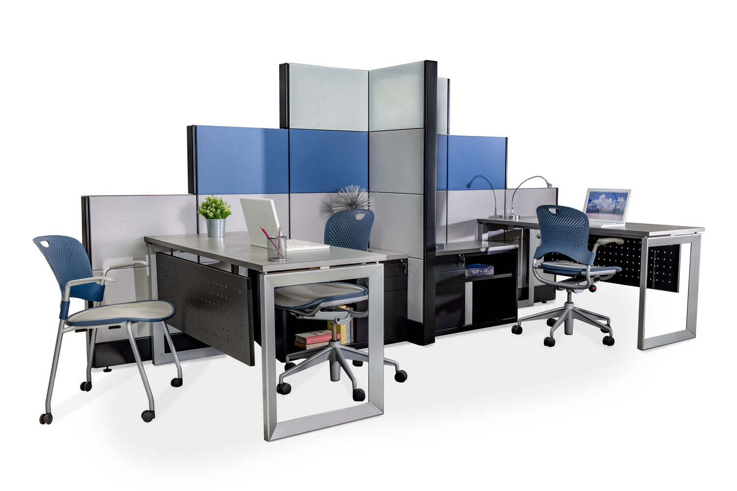 2 Person Workstation With or Without Panels - Item 1389 - Online Office Furniture