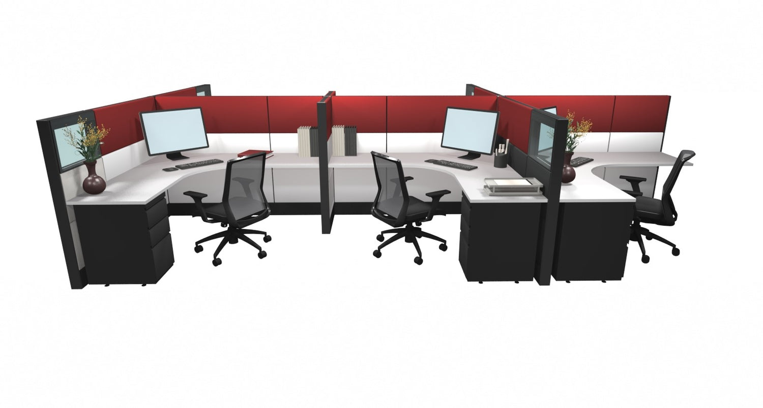 6 Pack 6x6 Workstations with Panels