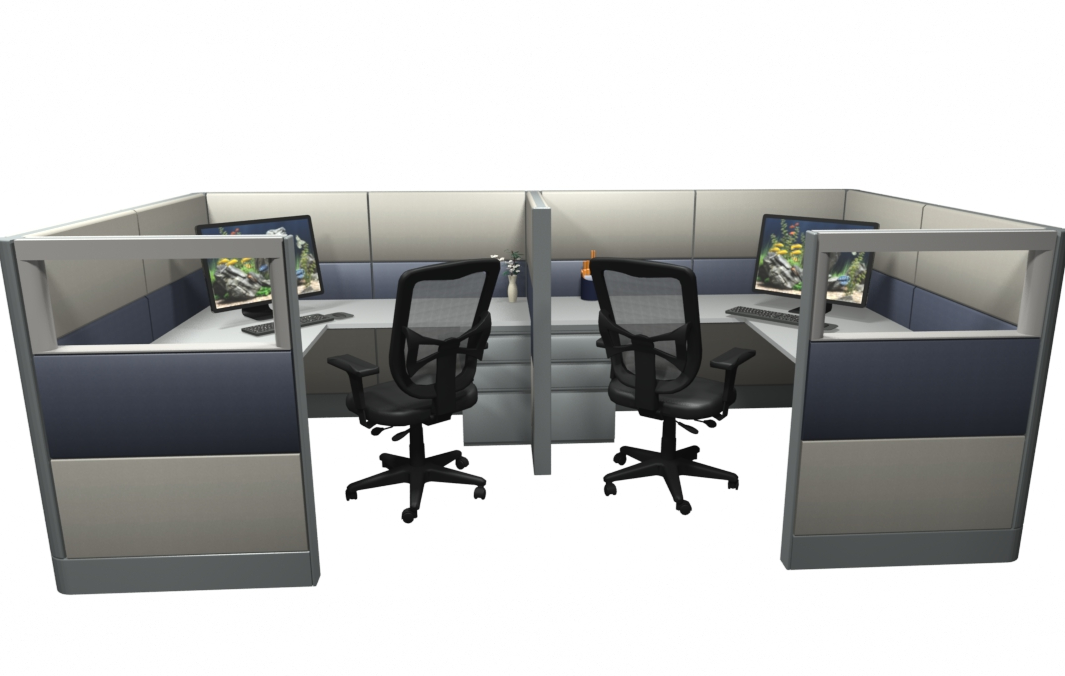 2 Pack 5x6 Workstations-Panels with Glass