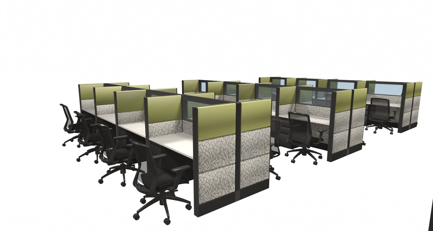 8 Pack - Call Center Stations - Item 1371 - Online Office Furniture