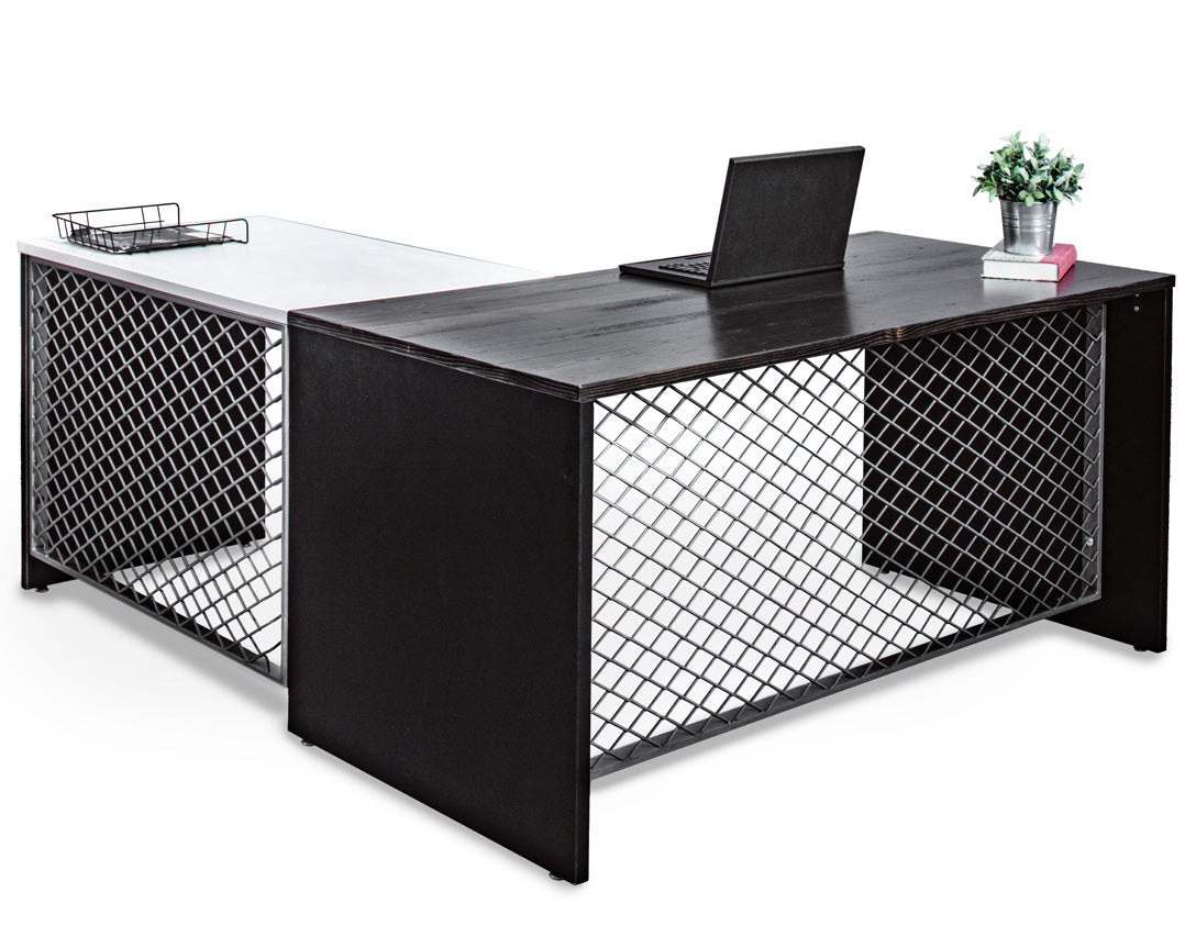 Sleek Reclaimed wood L Shape Desk  - Item 