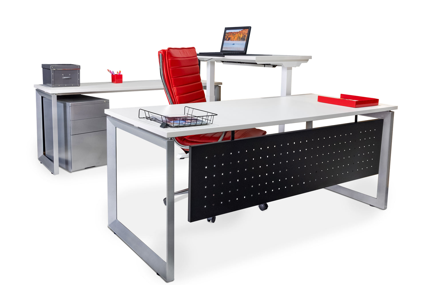 Options Desk U Shape desk with Sit/Stand - Item 1345