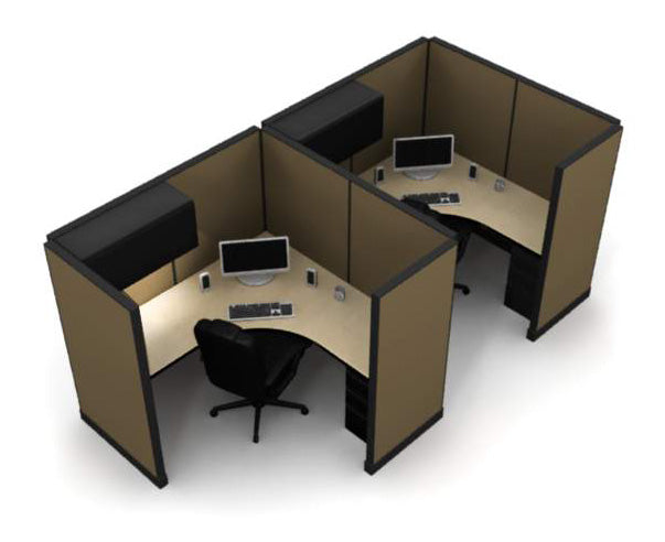 2 Pack Private 6x6 Workstations with 65" Panels - Online Office Furniture