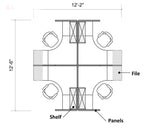 4 Pack Open 6x6 Workstations with 65" Panels - Online Office Furniture