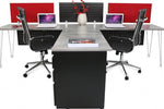 Industrial Modern Double Workstation with Storage - Online Office Furniture
