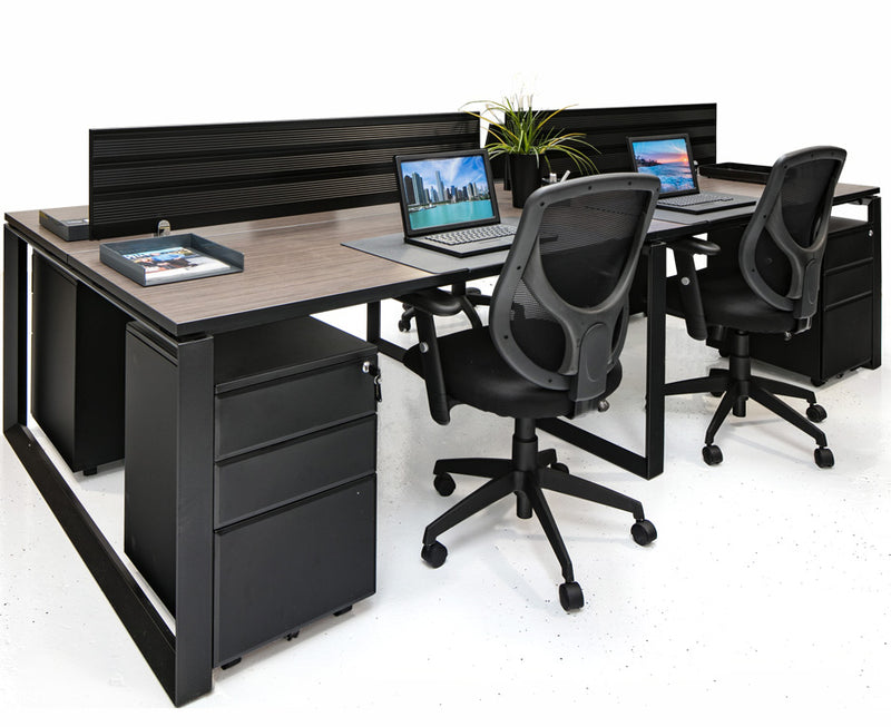 Benching workstation with storage - Online Office Furniture