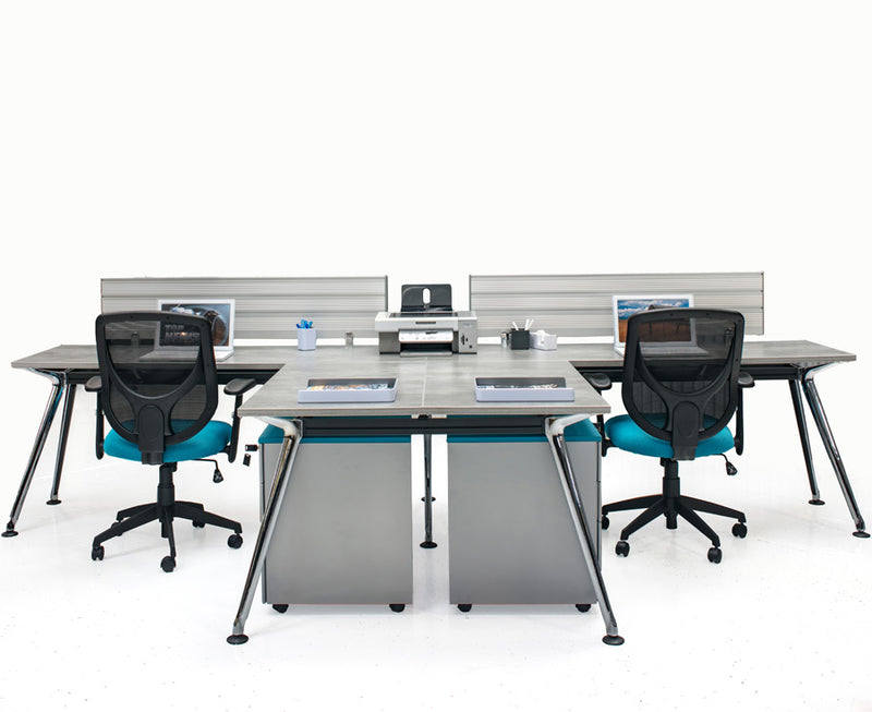 Chroma double workstation with return - Online Office Furniture