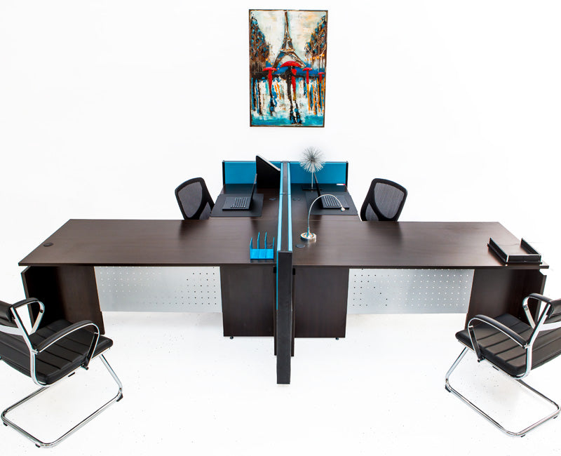 L Shaped Desks with File Pedestals and Divider Panels - Online Office Furniture