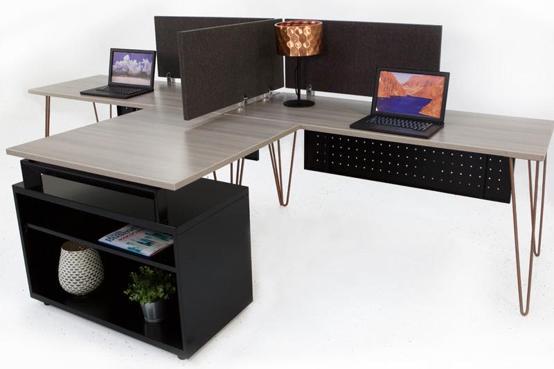 Double Computer Work Station Industrial Modern Double Workstation- Customize – Online Office Furniture