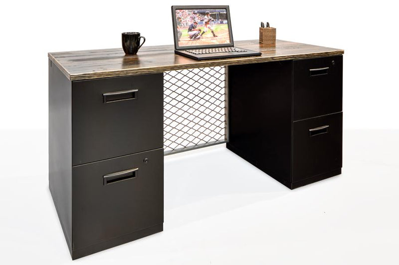 Intraurban Reclaimed Wood Desk with Storage - Online Office Furniture
