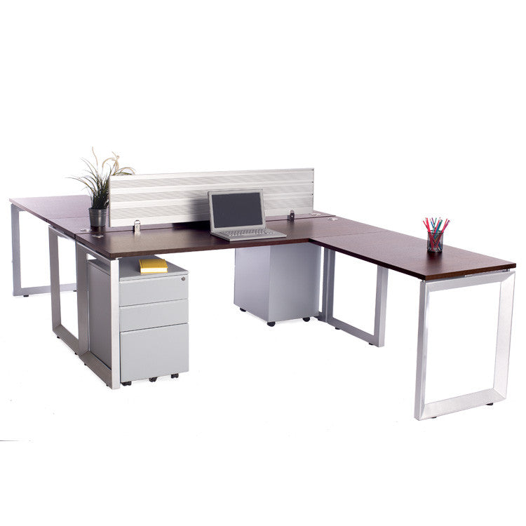 2 Pack Back to Back Options Workstations with Return - Online Office Furniture