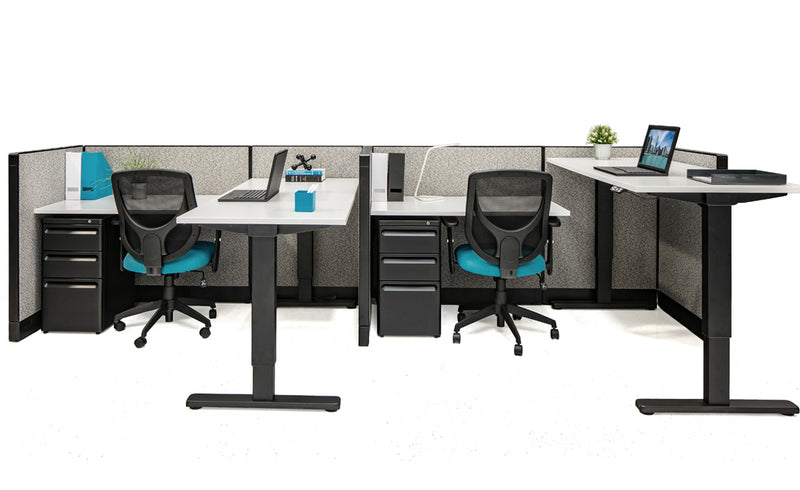 Sit/Stand Adjustable Height Workstations with Storage - Online Office Furniture