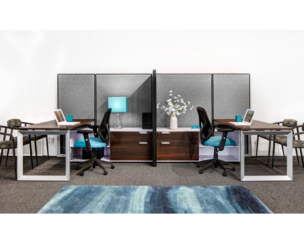 2 Person Steelcase Side-by-Side Workstations with Storage - Online Office Furniture