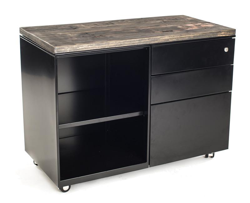 Mobile File Cabinet/Shelf with Wood Top - Online Office Furniture