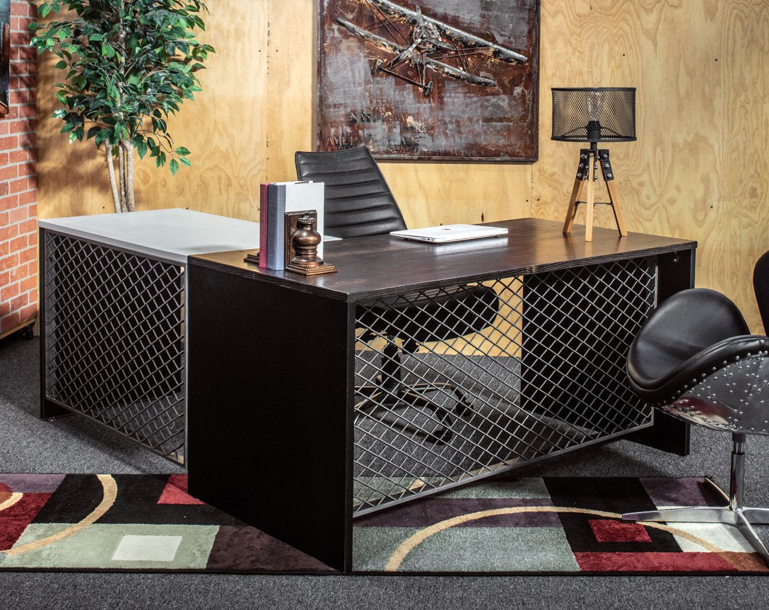 Reclaimed Wood Industrial Desk The "Weigman" Reclaimed Wood Executive